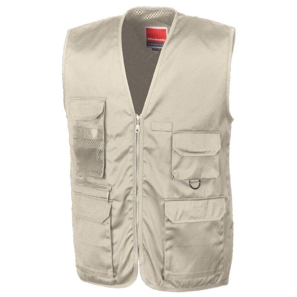 Result Mens Safari Wasitcoat Jacket / Camel